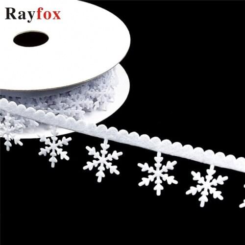 Christmas Tree Decorations 1Pc 2.5meter Snowflake/Star Chain Ribbons Cloth DIY Ornaments Xmas For Tree Decor Chrismas Decoration