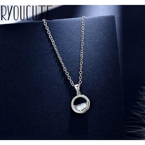 Trendy Silver Color Circle Round Crystal Necklaces for Women Jewelry Statement Necklaces Party Gifts