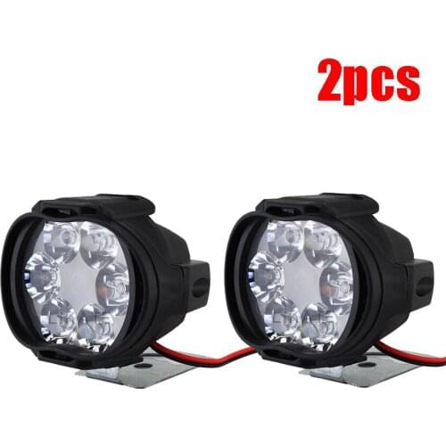 1pc/2pcs 6 LED Motorcycle Headlight SpotLights Auxiliary High Brightness Lamp Electric Vehicle Scooters Autocycle Modified Bulbs