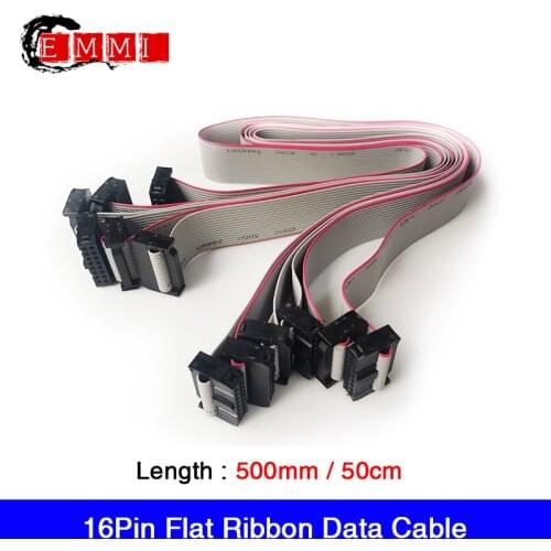 10Pcs/Lot 500mm/50cm 16Pin Pure Copper LED Display Flat Ribbon Data LED Module Receiver Cable Signal Cable