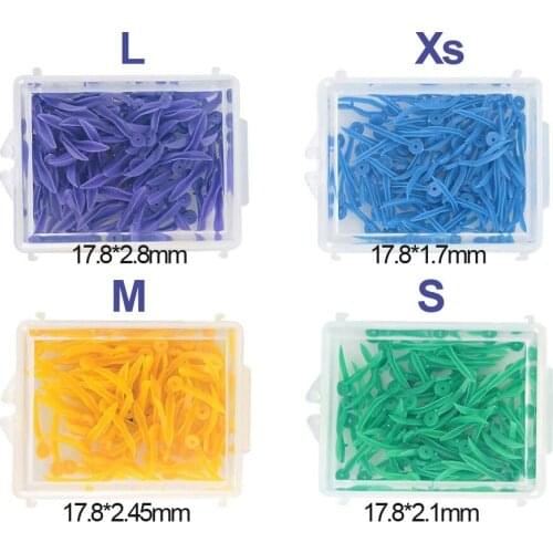 100pcs/1box Disposable Dental Wedges w/hole Medical Plastic Arc Concave Design Diastema End Circular Hole Dentist Care 17.8mm