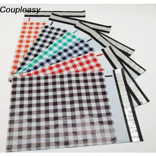 100Pcs 26x33cm Lattice Printing Plastic Mailing Bags New Design Poly Mailers Waterproof Shipping Bags Thicken Mailing Envelopes