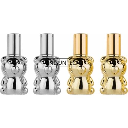 100pcs 8ml UV Glass Perfume Roll on Bottle with stainless steel roller ball Gold Silver cap lid for essential oil F2912