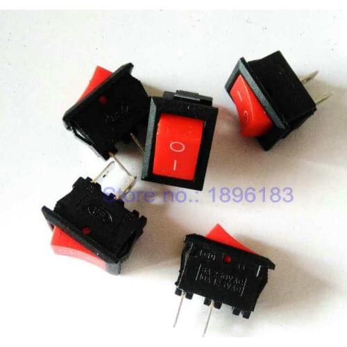 100pcs/lot 15*21mm 2 Pin 6A 250V SPST Snap in Push Button Rocker Switch