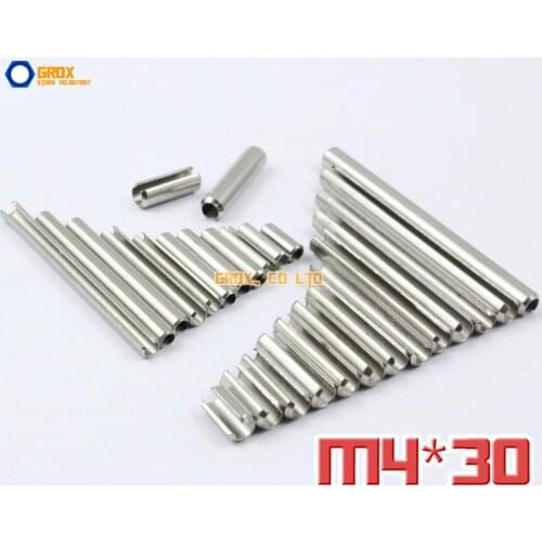 50 Pieces M4 x 30mm 304 Stainless Steel Slotted Spring Tension Pin Sellock Roll Pin