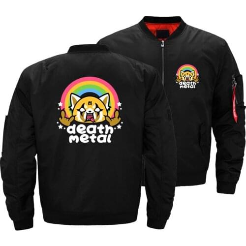 Death Metal Aggretsuko Aggressive Retsuko Jacket Mens Bomber Jackets Coats Ma1 Thick Windbreaker Air Pilot Men Military Aviator