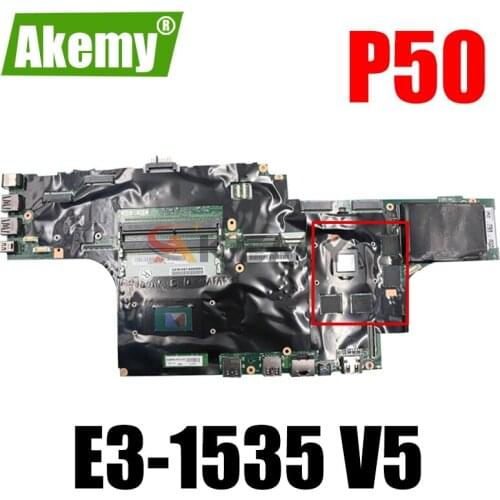 Akemy For Lenovo Thinkpad P50 Laptop Motherboard CPU E3-1535 V5 Tested 100% Working FRU 01AY388 01AY368 01AY378 01AY398 01AY379