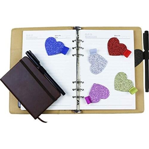 Notebook Accessories Self-adhesive Leather Pen Clip Heart-shaped Pen Insert Straps This Elastic Leather Pen Loop Fixed Stickers
