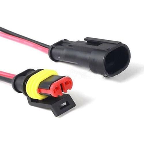 Automotive 2-pole Cable Connector Plug 2 Pin Auto Way Male & Female Waterproof Electrical Connector Plug Quick Connector