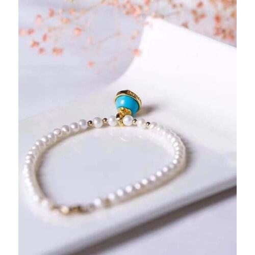 Natural Gems Pearl Bracelets & Bangles Genuine 925 Sterling Silver Bracelet Fine Jewelry Bracelets For Women Christmas Gift