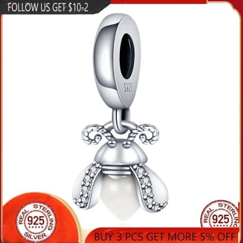 925 Sterling Silver Zircon Ladybug Beads Charms Suitable For Original Pandora Bracelets&Bangle Making Women DIY Fashion Jewelry