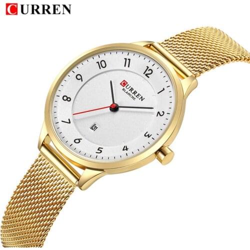 CURREN Gold Wrist Watch Women Watches Luxury Brand Steel Ladies Quartz Women Watches 2018 Sport Relogio Feminino Montre Femme