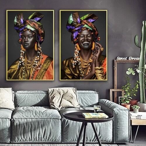 Black Women Poster Melanin Goddness Canvas Painting African Women Model Wall Art Home Decorations for Living Room