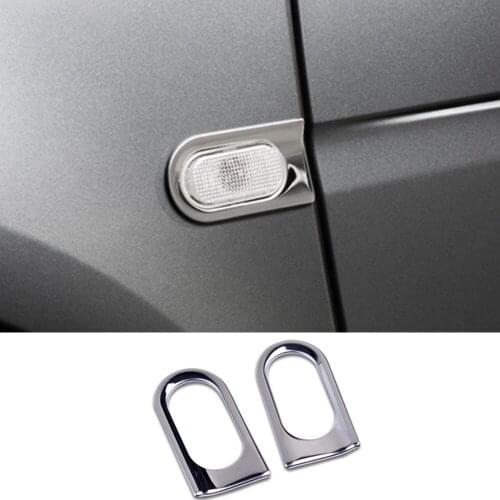 For Benz smart fortwo 2015 2016 2017 2018 car side head side light lamp frame Stainless steel styling trim panel hoods 2pcs