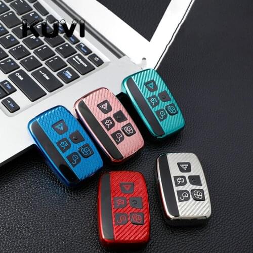 Carbon TPU Car Remote Key Case Cover Holder Shell For Land Rover Range Rover Sport Evoque Freelander For Jaguar XF XJ XE XJL XF