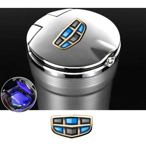 Creative car ashtray For geely ec7 ck atlas ck2 3 gt gc9 with cover cigarette trash can with LED light Car interior accessories