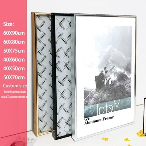 Metal Picture Frame For Wall DIY Aluminum Photo Frame Photos 40X50 40X70 50X75 60X80cm With Plexiglass Wall Art Poster Frame