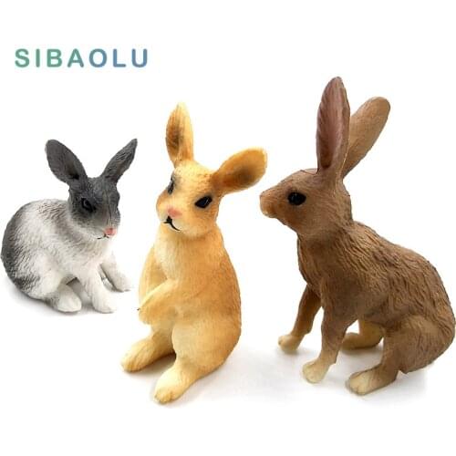 Simulation mini Rabbit Animal model figure hare figurine home decor miniature fairy garden decoration accessories modern statue
