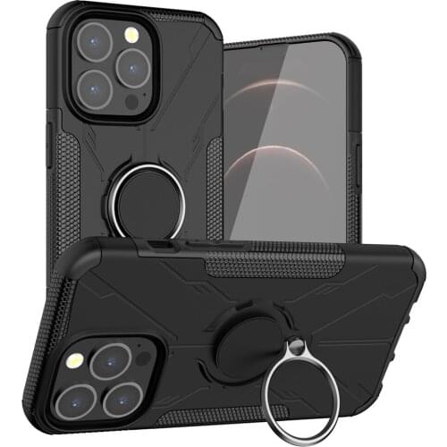 Fashion Ring Holder Armor ShockProof PC + TPU Case For Apple iPhone 13 Pro Max Mini iPhone13 Protective Phone Bags