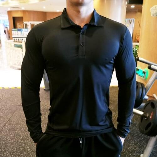 Mens fast dry running T-shirt, long sleeve bodybuilding T-shirt, gym and fitness tights, jet aircraft