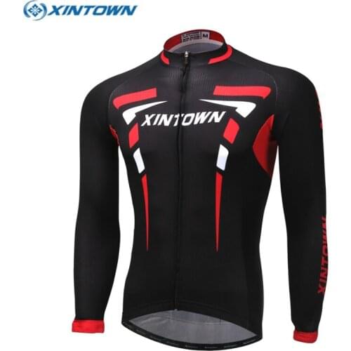 XINTOWN Black Red ciclismo Cycling jersey Men mtb Bike Clothing cycling clothing Long Sleeve Sportswear Bicycle Jacket S-XXXL