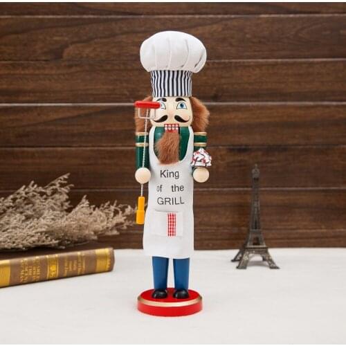 New Scarcity 38CM Chef Nutcracker Soldier Puppet Traditional Carpentry Craft Classic New Child Christmas Toy Child Doll HT132