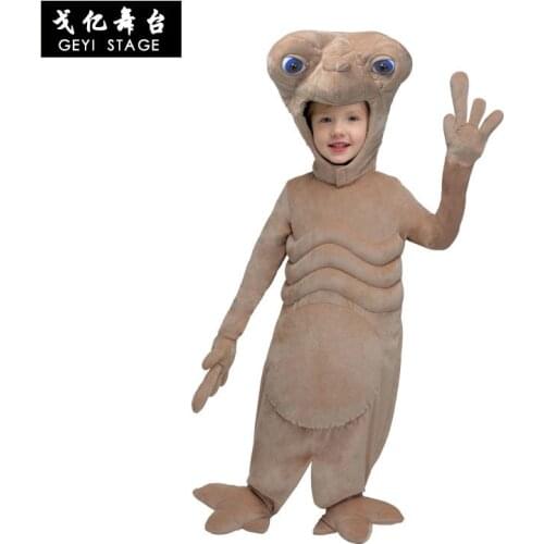 New Arrival High Quality Baby Boys Girls Green Alien ET Cosplay Costumes for Halloween Party Anime Space Aliens Cos Jumpsuits