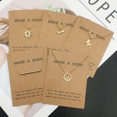 Tiny Butterfly Sunshine Pendant Necklace for Women Girls Gold color Dragonfly Pendant Choker Necklaces Jewelry Wholesale