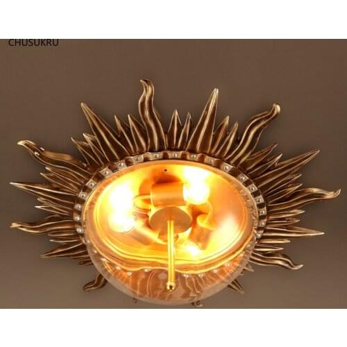 Retro Ceiling Lights creative personality living room bedroom dining decorative lamps Cafe sun Ceiling Lights