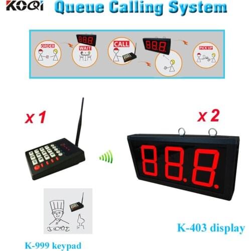 Queue Management System For Fast Food Restaurant With 1 Number Keypad and 2 Customer Display