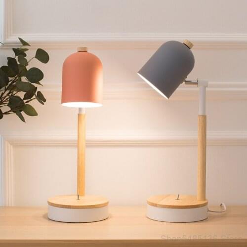 Modern Minimalist Creative Solid Wood Table Lamp Personality Bedroom Bedside Study Living Room Home Lighting Decorative Lighting