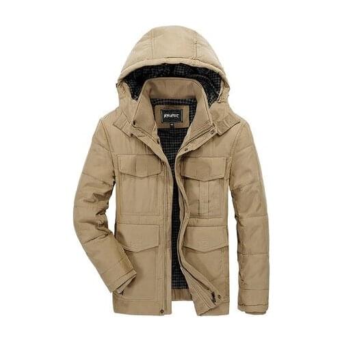 Padded Men 2020 Cotton Coat Casual Thick Outwear Mens Winter Jacket Hood Loose Campera Plus Size HJ642