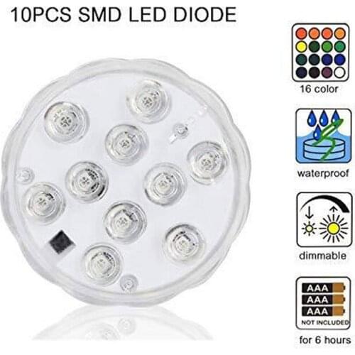Outdoor Lighting Pool Lights 10led Pool Floats Led Light Garden Underwater Lamp Outdoor Aquarium Lighting Pond Diving Lights