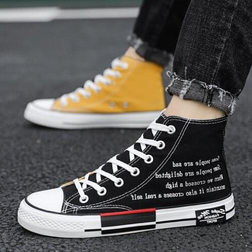 Unsex Canvas Shoes Boys Sport Shoes High Top Canvas Sneakers Men Designer Sneaker School Students Flat Casual Shoes Man Fashion