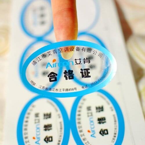 High quality transparant cosmetic labels with custom design