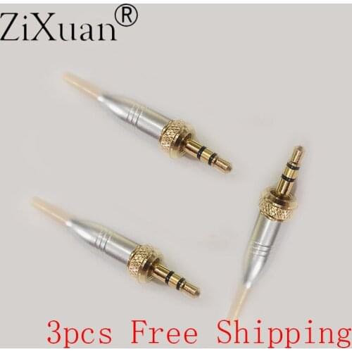 High Quality DIY 3.5mm 1/8" For Sony Sennheiser Microphone Spare Plug adapter Stereo Screw Lock Connector Silver metal shell