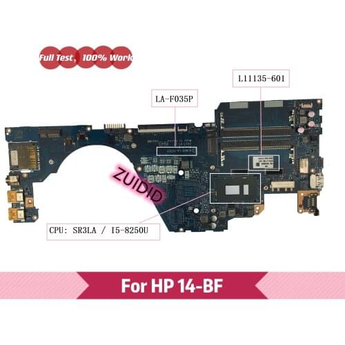 L11135-601 For HP 14-BF Laptop Motherboard L11135-001 L11135-501 DCM42 LA-F035P mainboard with I5-8250U CPU DDR4 100% tested ok