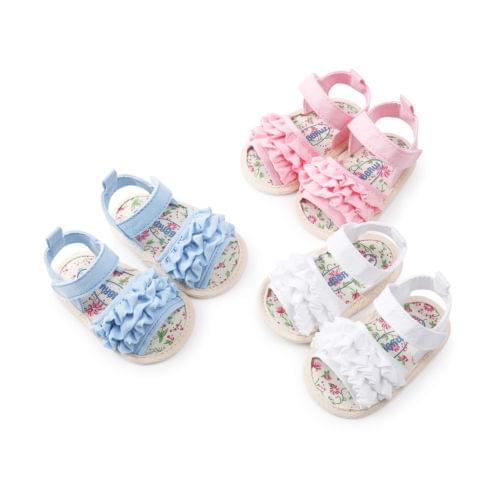 Baby Girl Ruffles Flower Shoes Sandles Summer Holiday Shoes Infant Prewalker Summer Shoes Ruffled Sandal