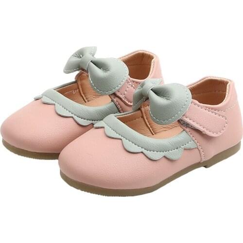 1 2 3 4 5 6 7T 2020New Baby Girls Leather Shoes Kids Princess Shoes For Cocktail Party Little Girl Single Shoes Pink Black Beige