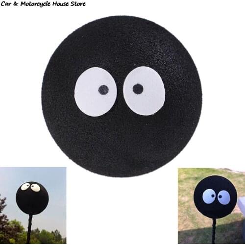 1Pc Black Coal Ball Car Styling Roof Ornament Cute Funny Cartoon Doll Antenna Balls Plush EVA Foam Aerial Toppers Decoration