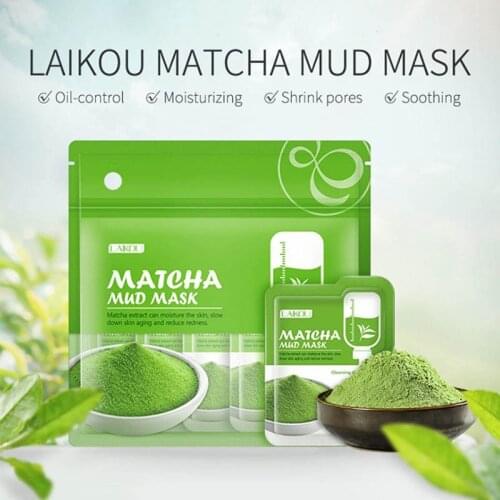 10pcs Matcha Green Clay Mud Face Mask For Face Clean Anti Wrinkle Night Facial Packs Dark Circle Moisturize Anti-Aging Mask
