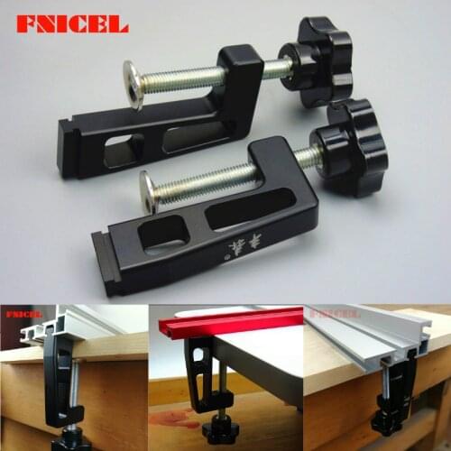 2Pcs/set Woodworking Special Fixing Clips G Clamp for wood working Fence and 75 Type T Track Slot Thickest Clips 65MM