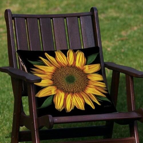 2Pcs Pillowcase One Side Printing Sunflower Polyester Soft Throw Pillow Cover for Home