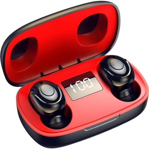 2Pcs S9 Wireless Earbuds HIFI In-Ear LED Display Mini TWS Bluetooth 5.0 Headsets with Mic for Sports