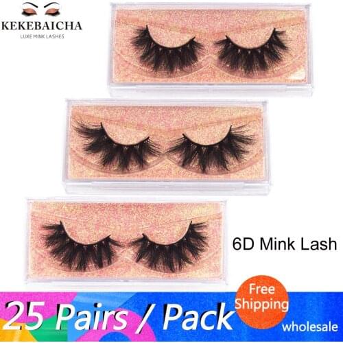 25pairs/lot Bulk Lashes 6D Mink Eyelashes 5D Mink Lashes Wholesale Eyelashes 100% Cruelty-free Dramatic Eyelashes False Eyelash