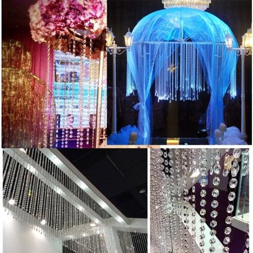 30pcs 12cm Wedding Decoration Crystals Acrylic Octagonal Beads String Prisms Garland Chandelier Hanging Curtain Christmas Decor