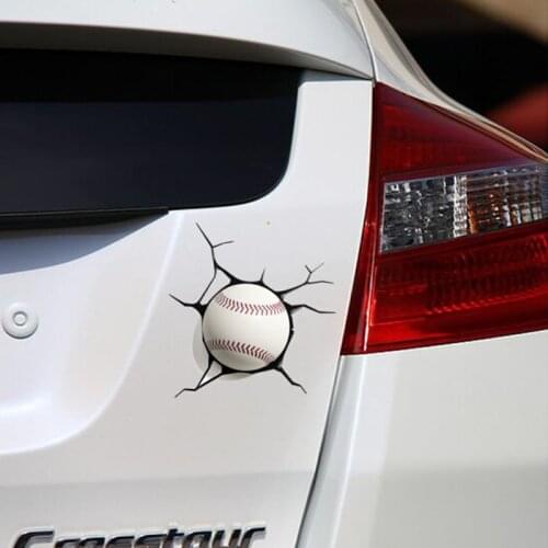3D Personalized Car Stickers Baseball Basketball Football Animation Funny Creative Simulation Scratch Mens Car Stickers
