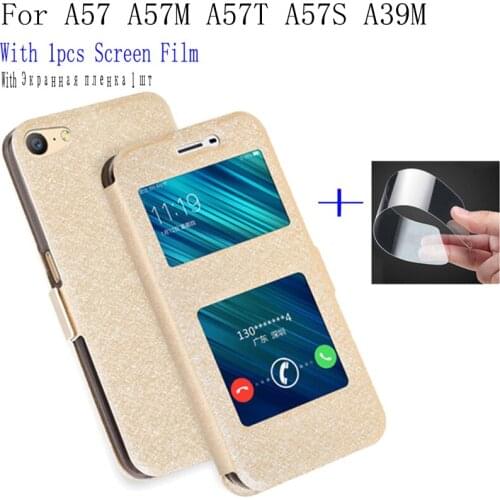 5.2inch Smart View Window Shell For OPPO A57 A57M A57T A57S A39M Case Cover flip PU Leather phone cases For A 57 back cover