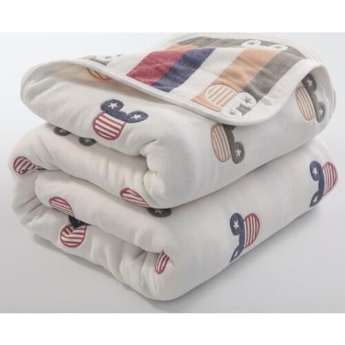 6 Layers Baby Blanket 100% Muslin Cotton Baby Swaddle Baby Warp Swaddle Infant Bedding Receiving Blankets Baby Bath 90*100cm