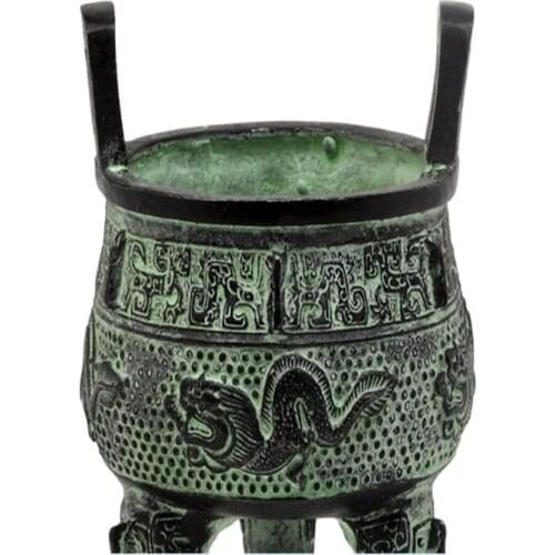 Antique bronze tripod bronze ornaments large three legged tripod censer Ding Feng Shui lucky tripod